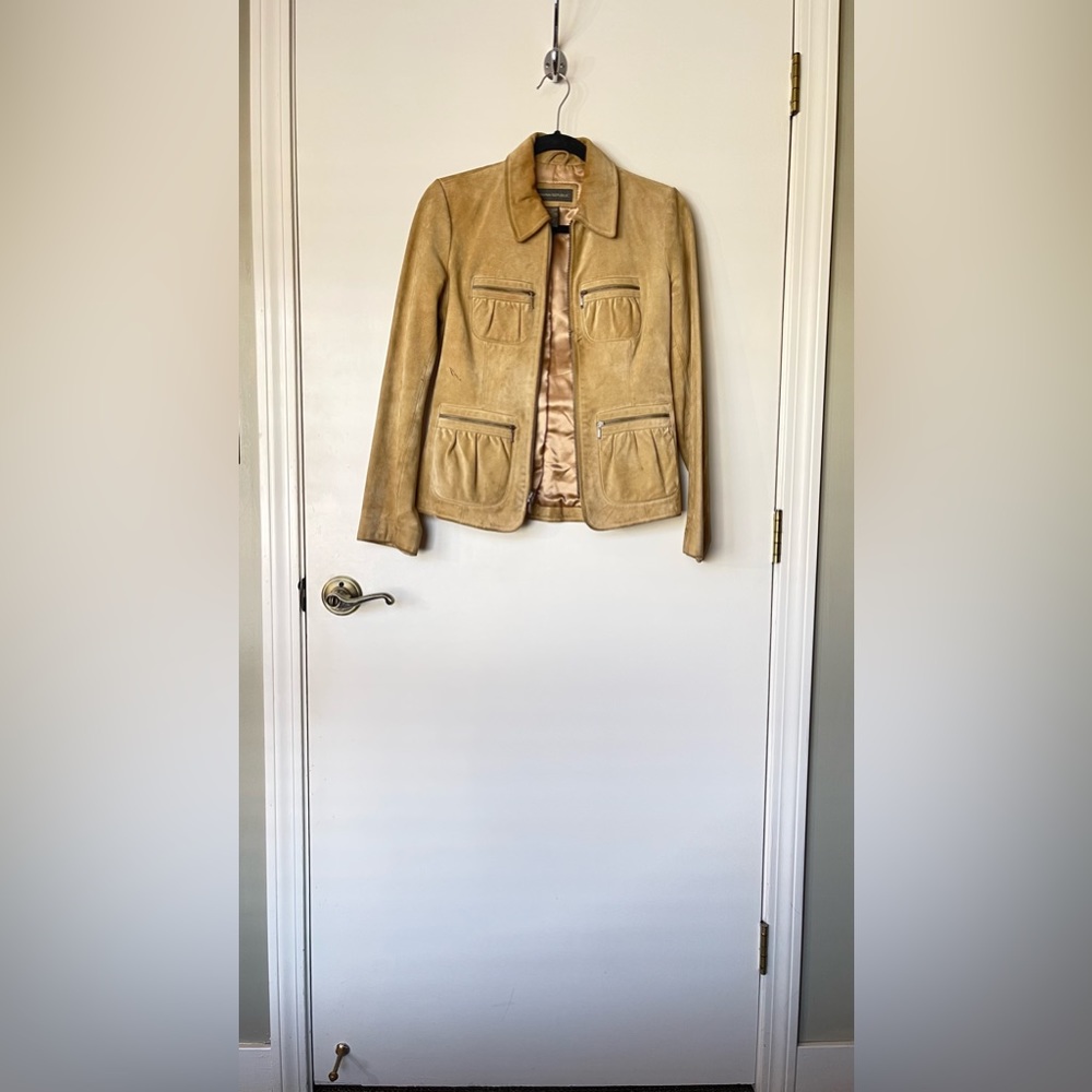 Y2K Tan Leather Banana Republic Jacket - Picture 2 of 16